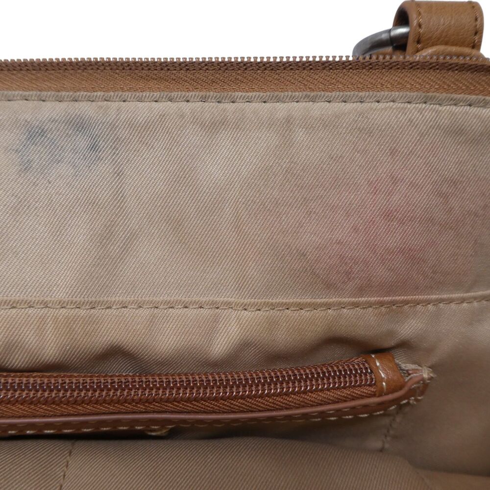 The Sak Bolinas Caramel Brown Floral Embossed Leather Satchel Bucket Bag Purse - Picture 11 of 13